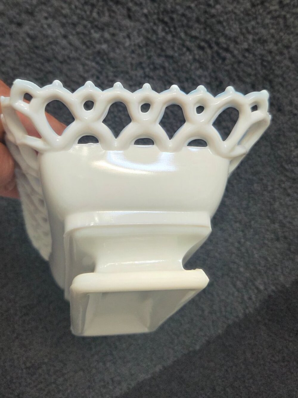 Vintage Milk Glass Hand & Dove Dish - Picture 4 of 9